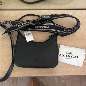 Hobo Crossbody Coach Bag with Logo Strap